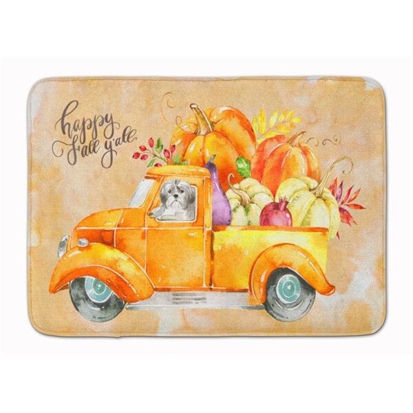 Carolines Treasures Carolines Treasures CK2635RUG Fall Harvest Shih Tzu Puppy Cut Machine Washable Memory Foam Mat CK2635RUG - main